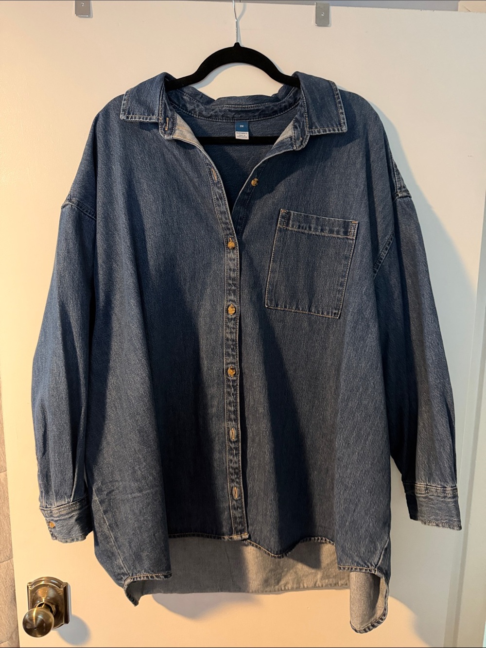 Old Navy Blue Denim Button-Front Women's Shirt